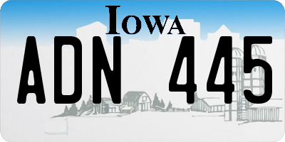 IA license plate ADN445