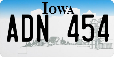 IA license plate ADN454