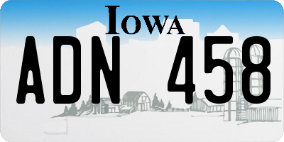 IA license plate ADN458