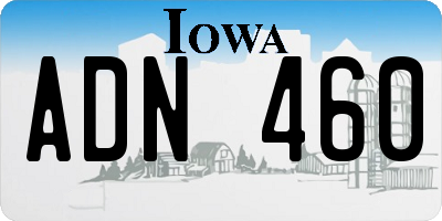 IA license plate ADN460