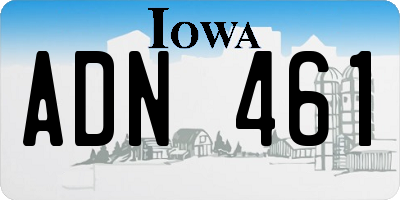 IA license plate ADN461