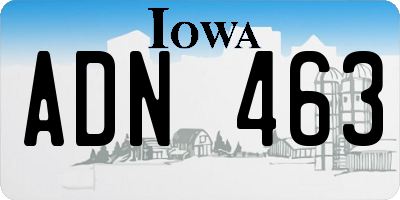 IA license plate ADN463