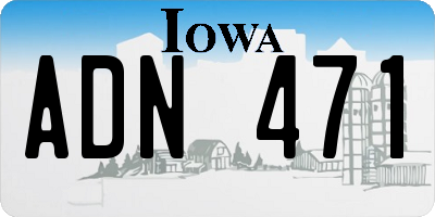 IA license plate ADN471