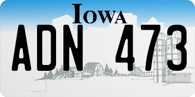 IA license plate ADN473