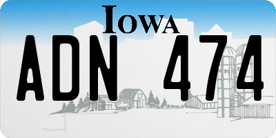IA license plate ADN474