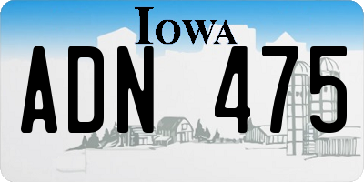 IA license plate ADN475