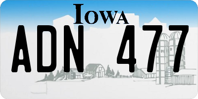 IA license plate ADN477