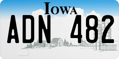 IA license plate ADN482