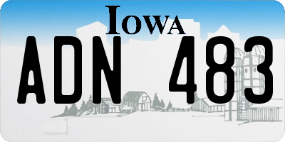 IA license plate ADN483