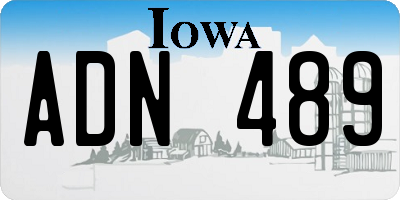 IA license plate ADN489