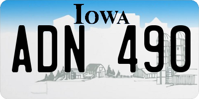 IA license plate ADN490