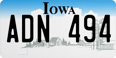 IA license plate ADN494
