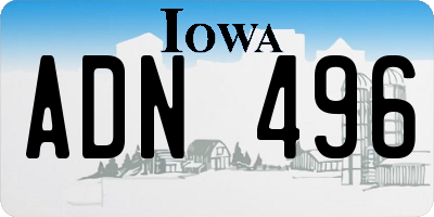 IA license plate ADN496