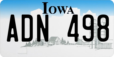 IA license plate ADN498