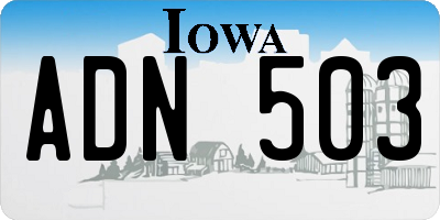 IA license plate ADN503