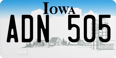 IA license plate ADN505