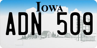 IA license plate ADN509