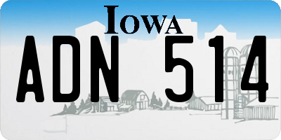 IA license plate ADN514