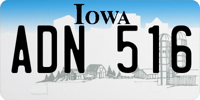IA license plate ADN516