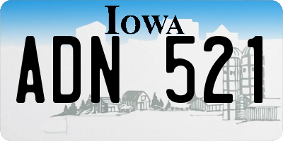IA license plate ADN521