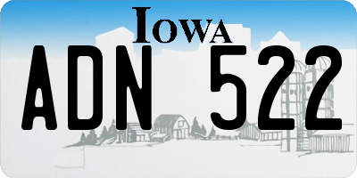 IA license plate ADN522
