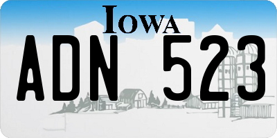 IA license plate ADN523