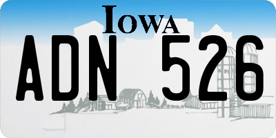 IA license plate ADN526