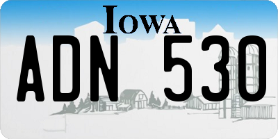 IA license plate ADN530