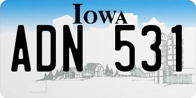 IA license plate ADN531