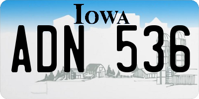 IA license plate ADN536