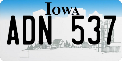 IA license plate ADN537