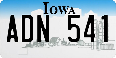 IA license plate ADN541