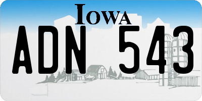 IA license plate ADN543