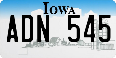 IA license plate ADN545