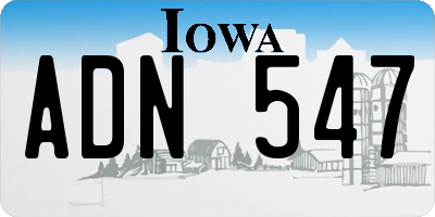 IA license plate ADN547