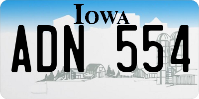 IA license plate ADN554