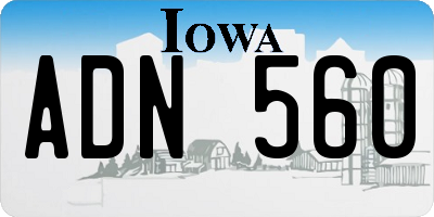IA license plate ADN560