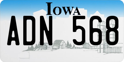 IA license plate ADN568