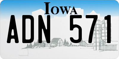 IA license plate ADN571