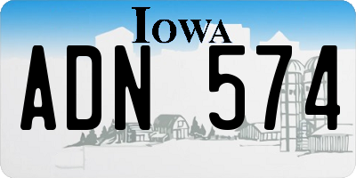 IA license plate ADN574