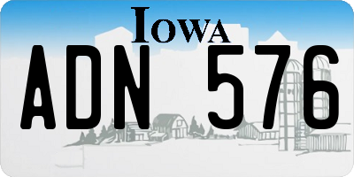 IA license plate ADN576