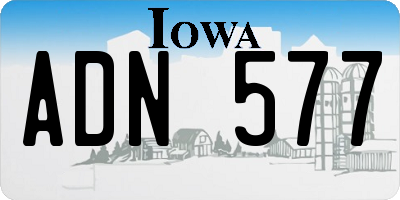 IA license plate ADN577