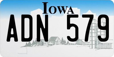 IA license plate ADN579