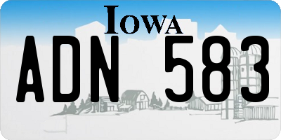 IA license plate ADN583