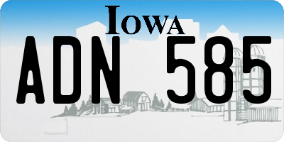 IA license plate ADN585
