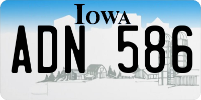IA license plate ADN586