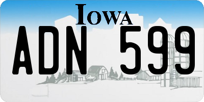 IA license plate ADN599