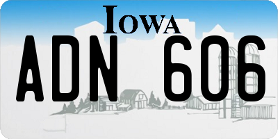 IA license plate ADN606