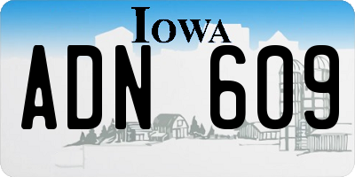IA license plate ADN609