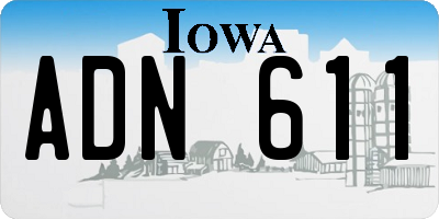 IA license plate ADN611